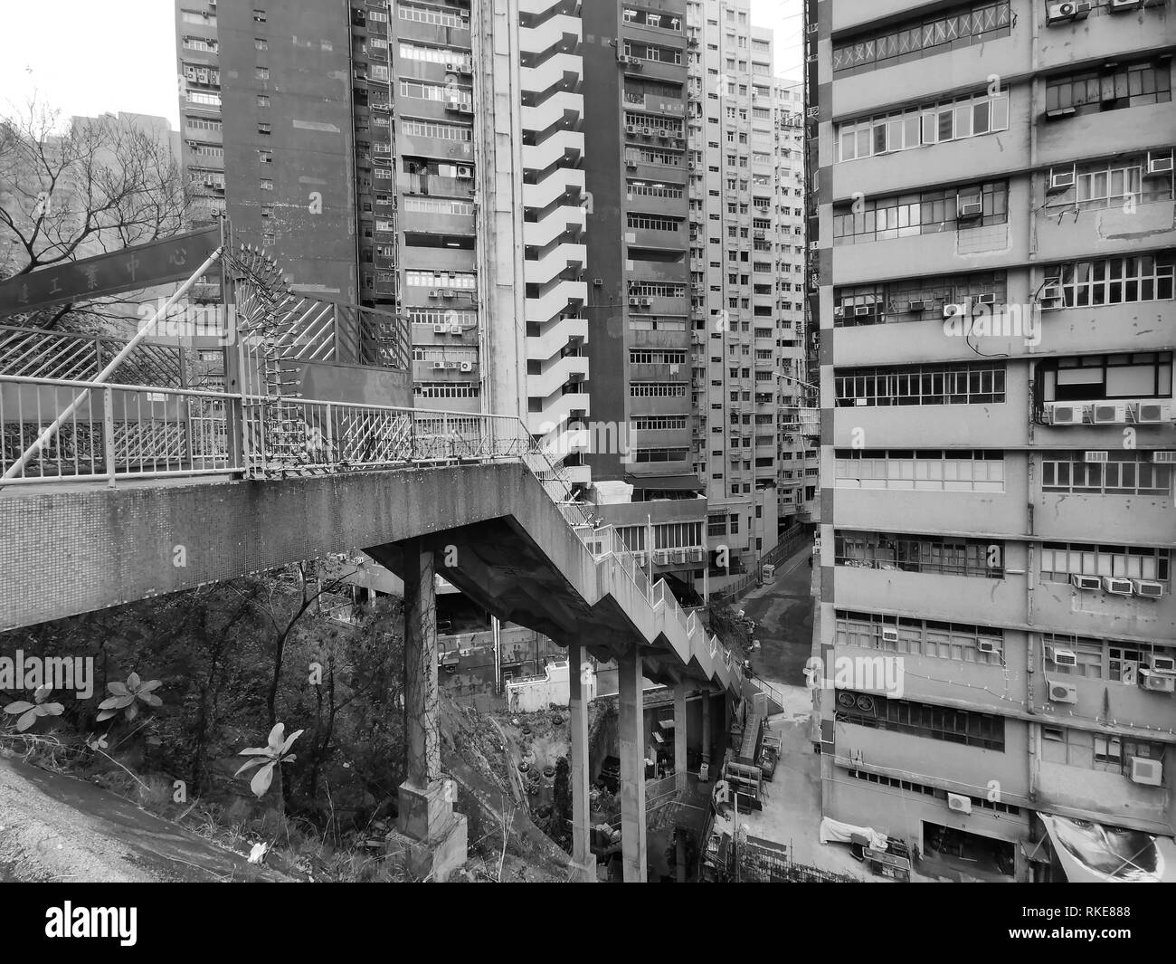 Bâtiment industriel de Hong Kong dans le district de Kwai Chung Banque D'Images