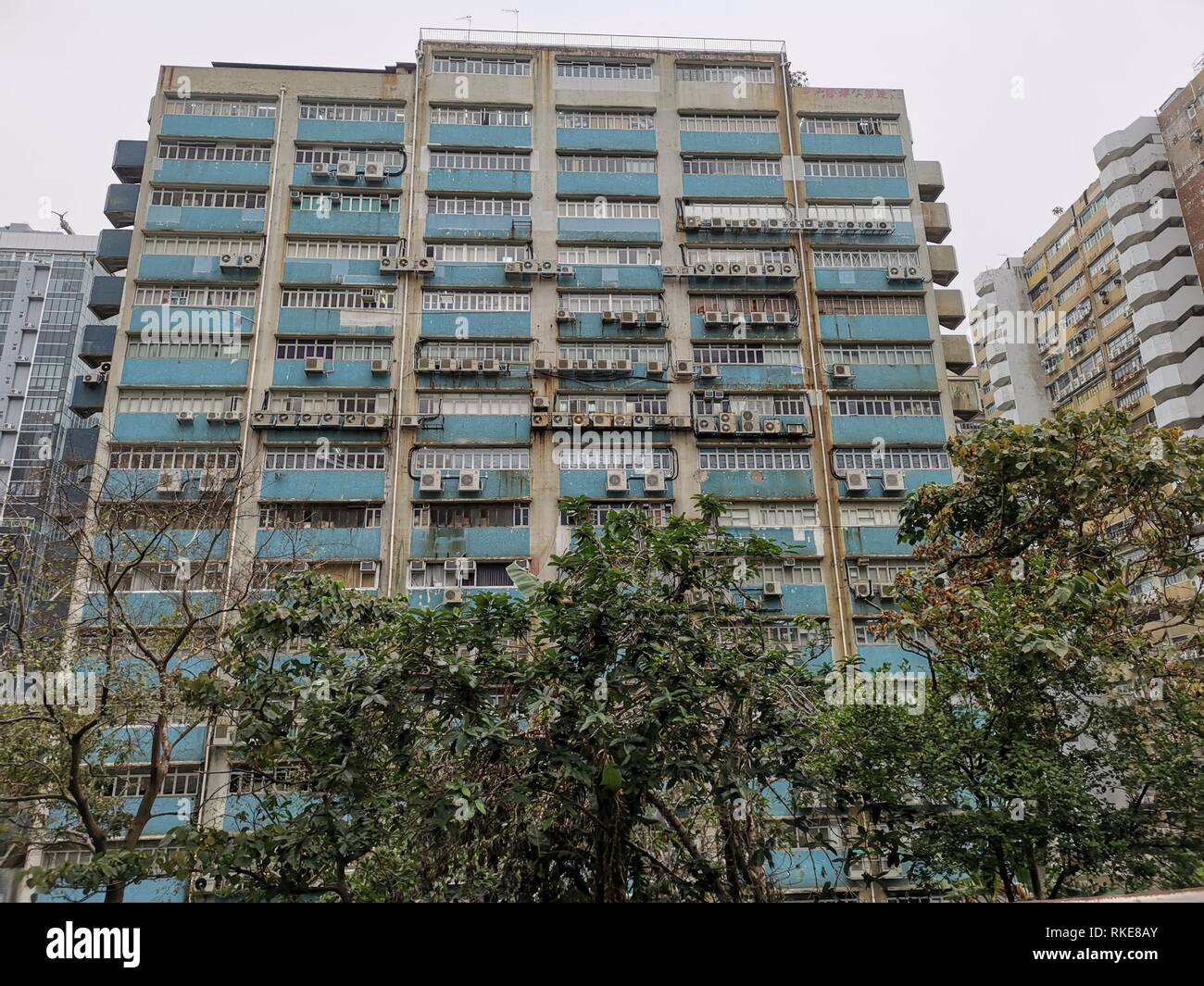 Bâtiment industriel de Hong Kong dans le district de Kwai Chung Banque D'Images