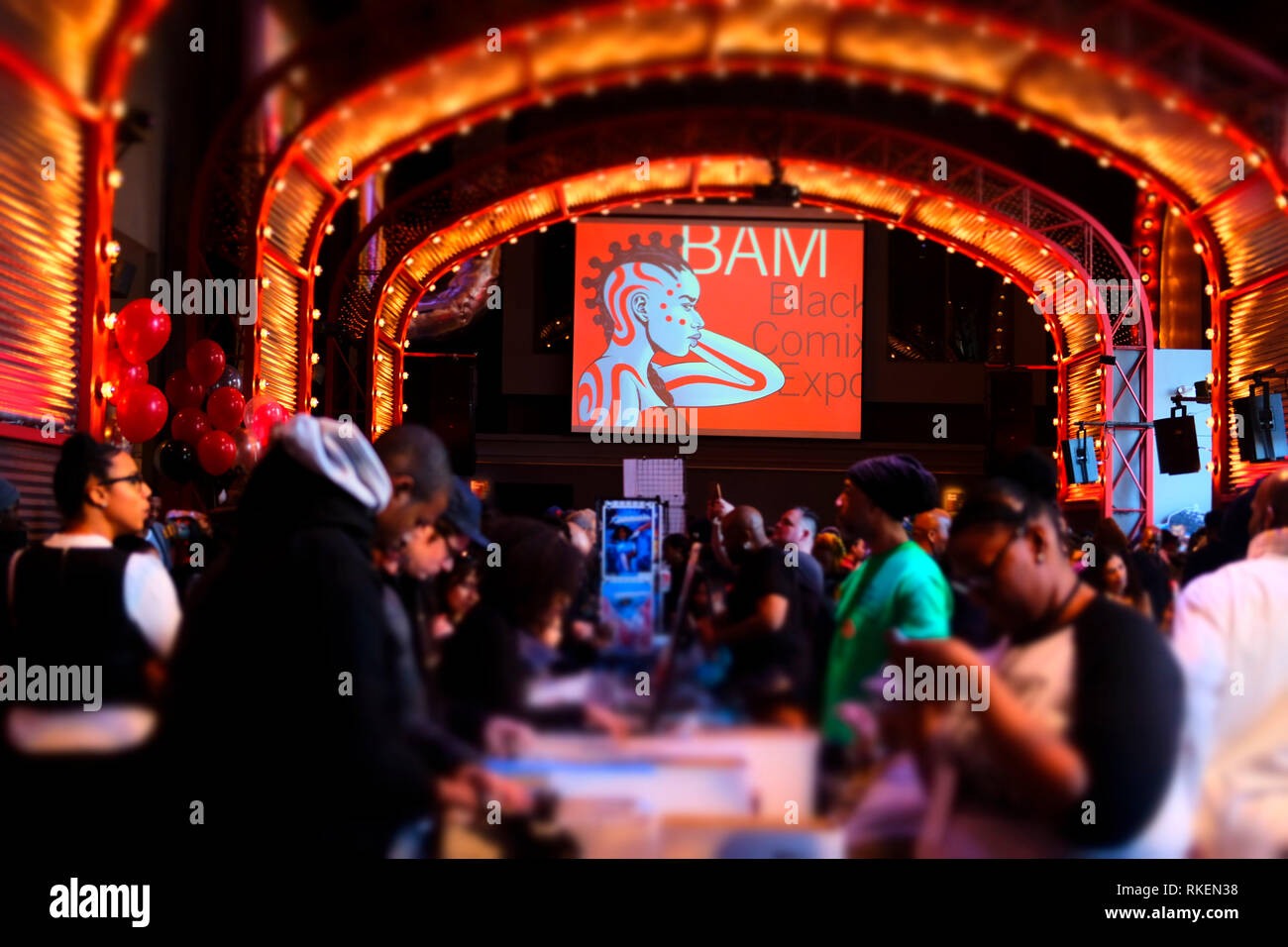 Brooklyn, New York, USA. 10 fév, 2019. Les New-Yorkais et les touristes assistent à la deuxième édition de la bande dessinée noir Festival tenu à la Brooklyn Academy of Music (BAM) le 10 février 2019 dans la section de Brooklyn, New York. Credit : Mpi43/media/Alamy Punch Live News Banque D'Images