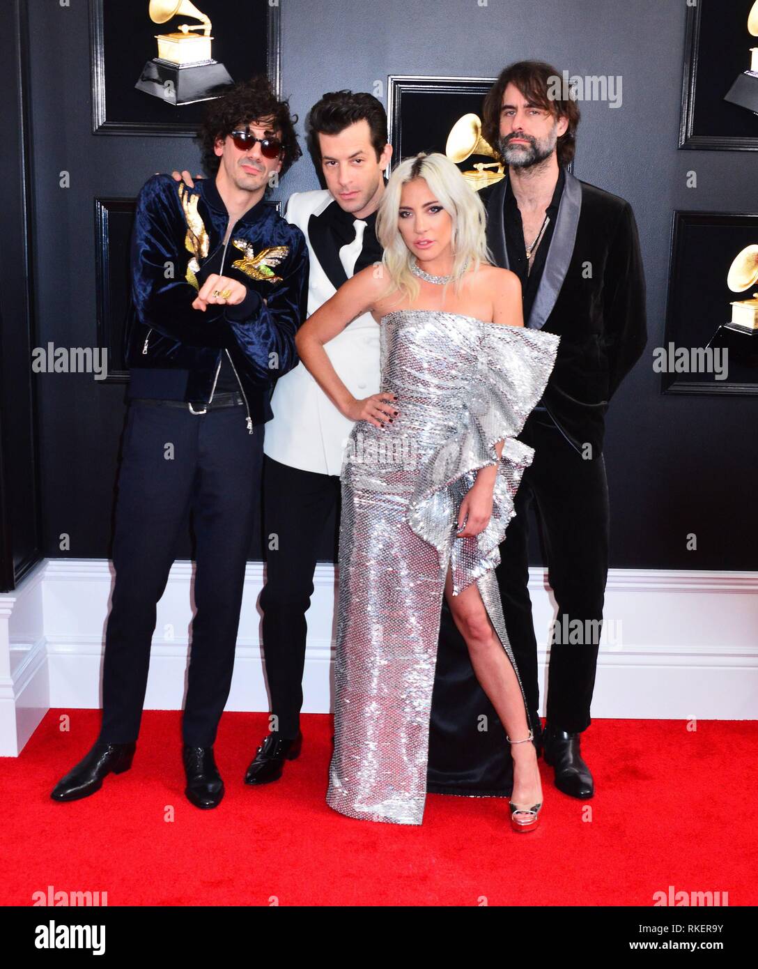 Anthony Rossomando, Lady Gaga, Andrew Wyatt, Mark Ronson aux arrivées pour 61e Grammy Awards - Arrivals, Staples Center, Los Angeles, CA 10 février 2019. Photo par : Tsuni/Everett Collection Banque D'Images