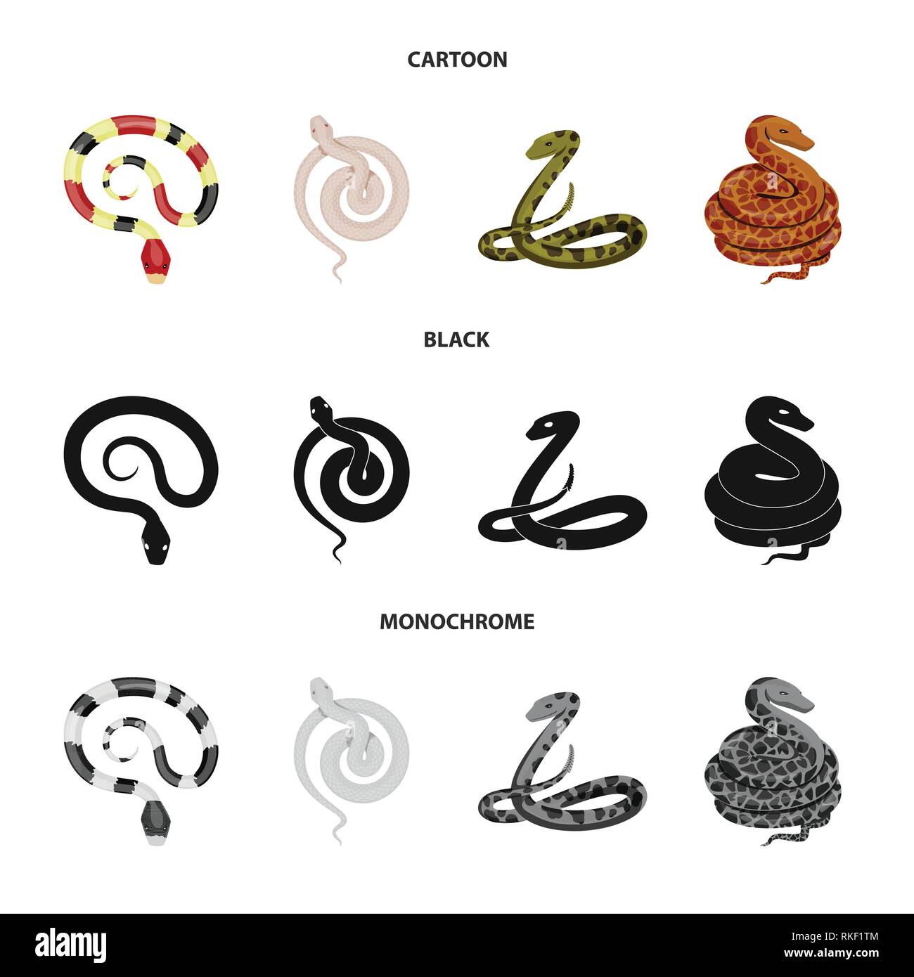 Viper,serpent,coral,blanc,rouge,python,animal,la queue,noir,vert,spirale tropiques,jungle,pharmacie,anaconda serpent,peur,royal,mammifère,nature,danger,médecine,poison,,le mal,mal,bouchée,peau,reptiles,set,icône,,illustration,collection,isolé,design,graphisme,élément,signe, vecteurs vecteur , Illustration de Vecteur