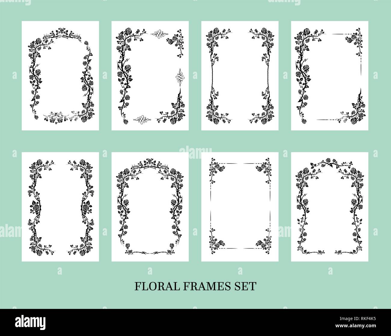 Élégant noir prescrits de roses pour la conception de mariage, anniversaire, fête, anniversaire. Pour l'invitation, billet, dépliant, bannière, affiche et son tatouage. Éléments de conception s'épanouir de fées Illustration de Vecteur