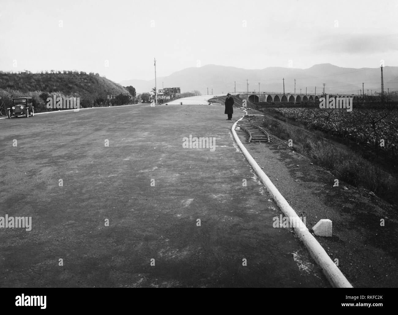 L'Italie, Campanie, la route de Naples à Pompei, 1929 Banque D'Images
