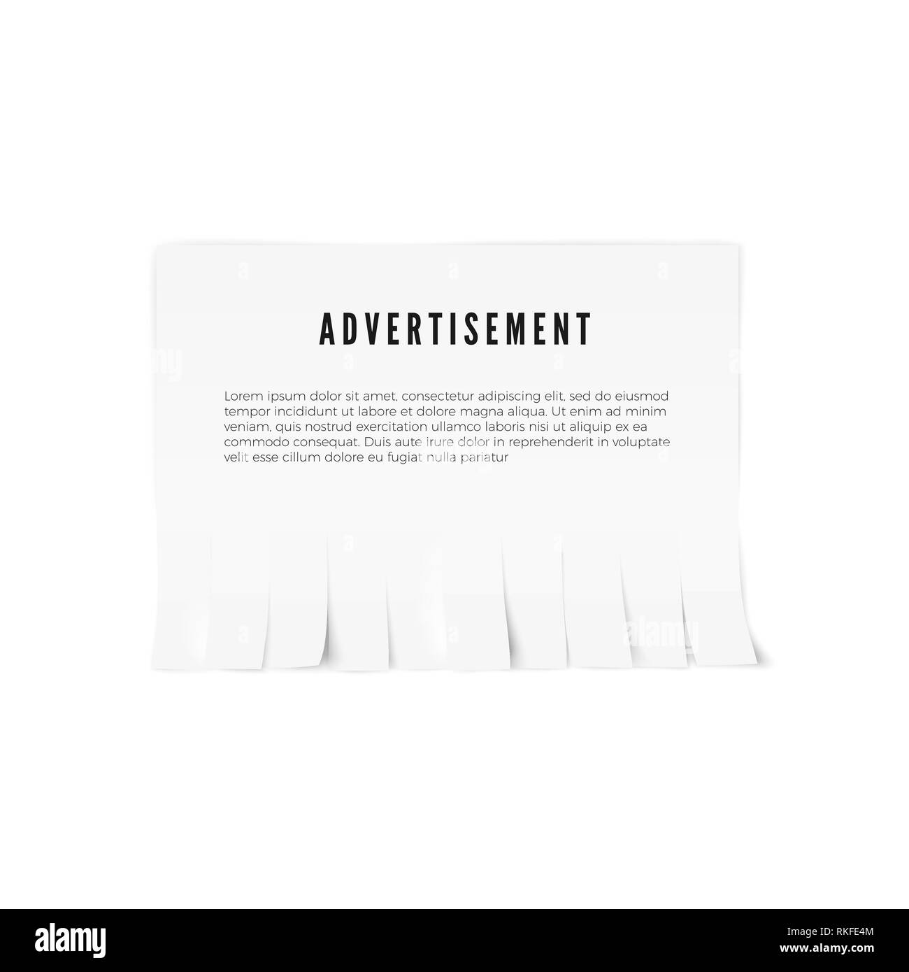 Modèle papier détachable avec publicité texte. Vector illustration Illustration de Vecteur