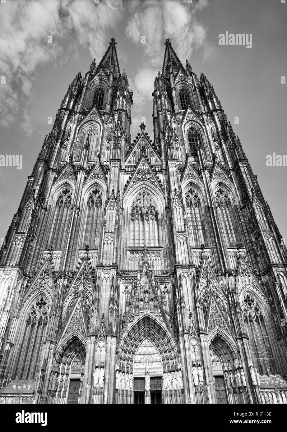 Face de la cathédrale de Cologne, Allemagne Banque D'Images