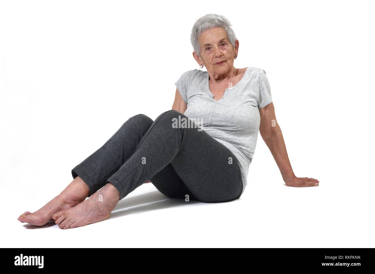 Portrait femme agee 70 ans nue Banque d