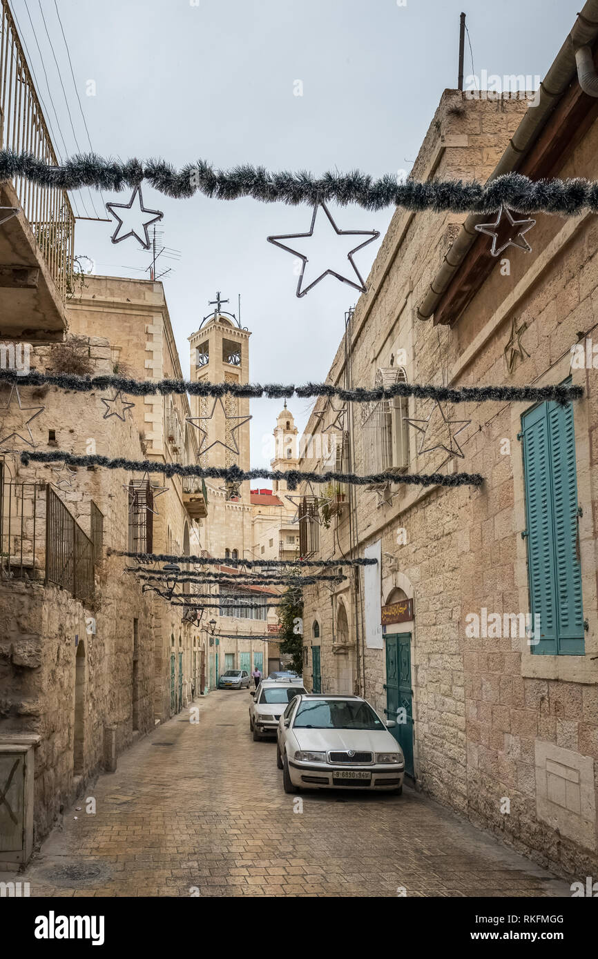 Bethléem, Palestine - 22 novembre 2018 : les rues de Bethléem, Cisjordanie, Palestine. Banque D'Images