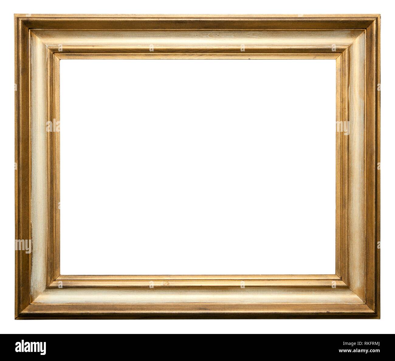 Cadre photo vide isolé sur blanc, format Paysage, dans un fini doré en  détresse Photo Stock - Alamy