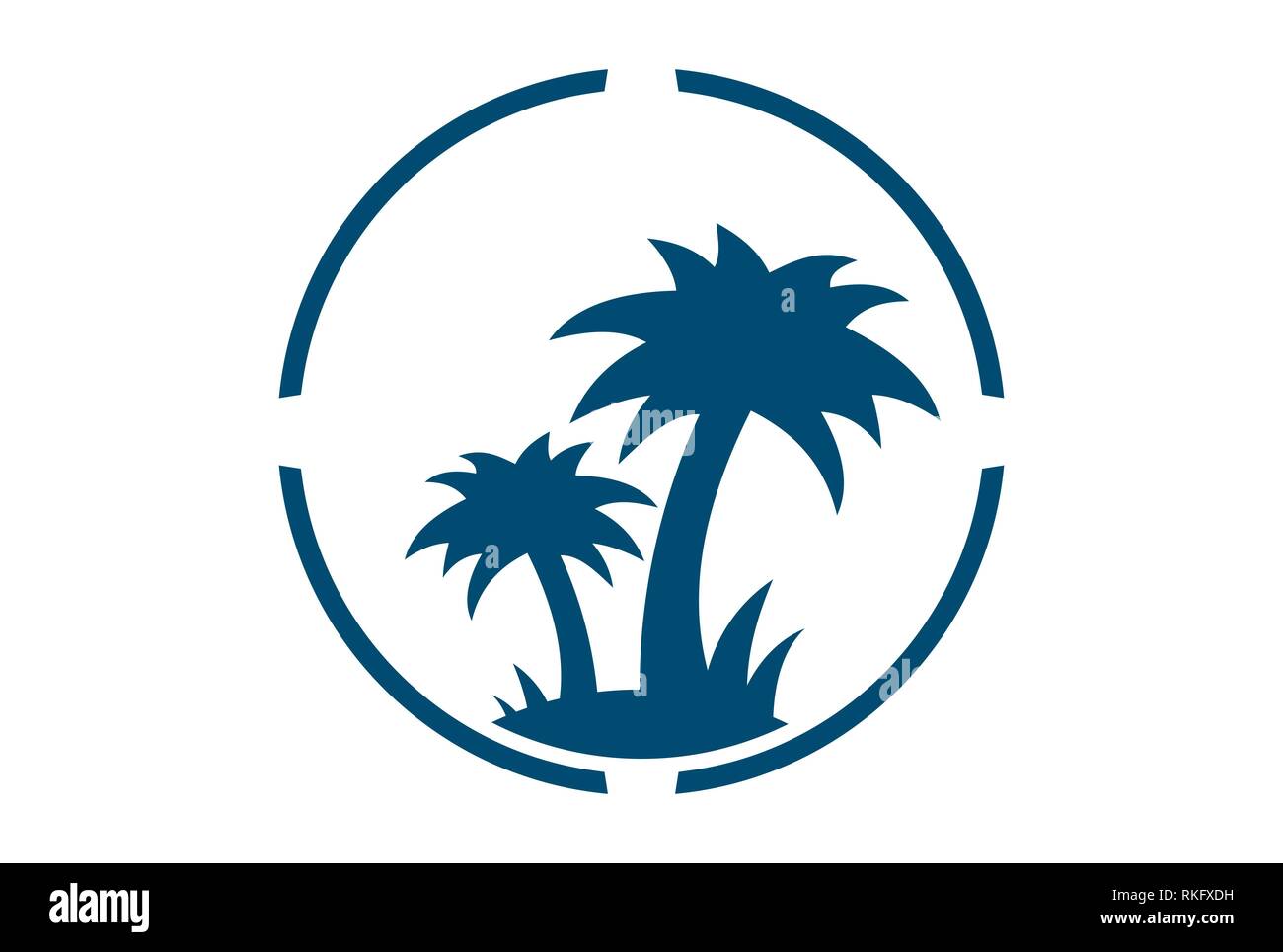 Abstract palmier vecteur icône logo design plat concept Banque D'Images