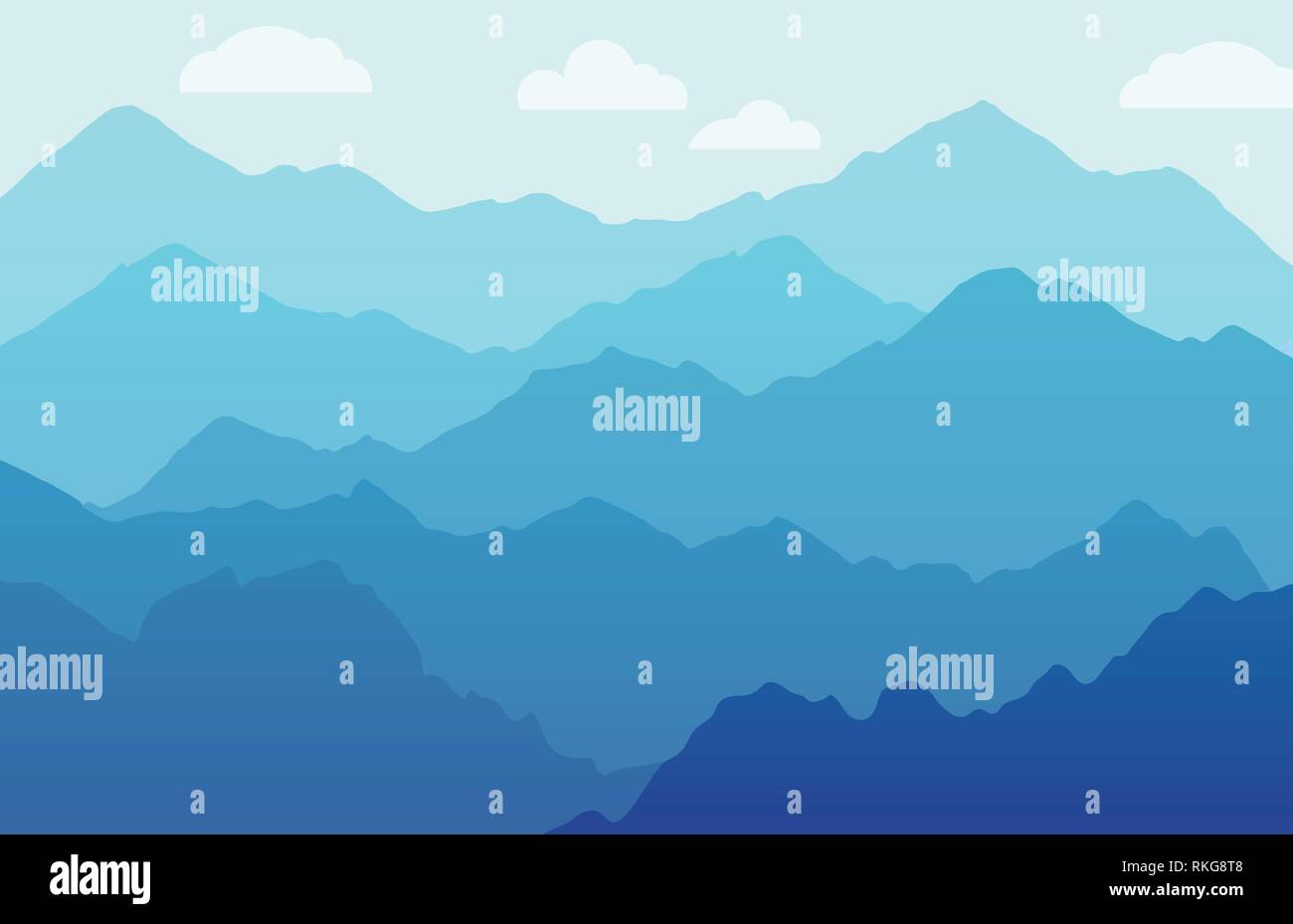 Panorama magnifique avec des montagnes - vector background Illustration de Vecteur