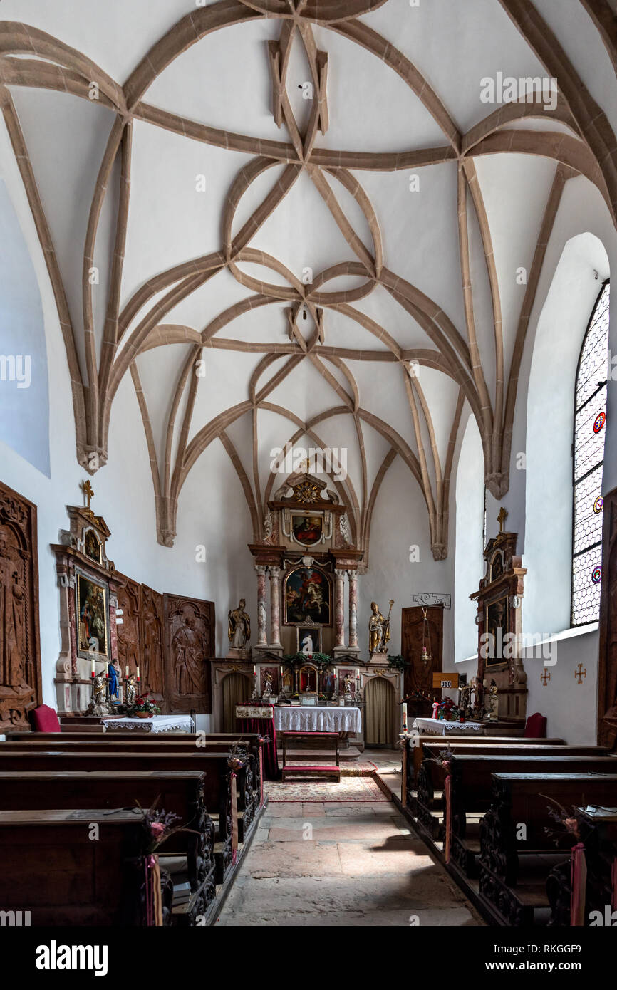 Intérieur de la Chapelle St George, la forteresse de Hohensalzburg (château), Salzbourg, Autriche Banque D'Images