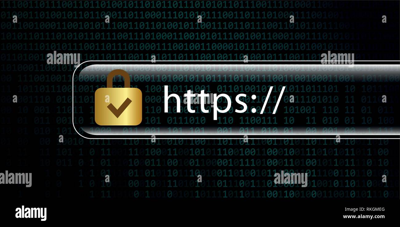 Connexion internet sécurisée https binary code background vector illustration EPS10 Illustration de Vecteur