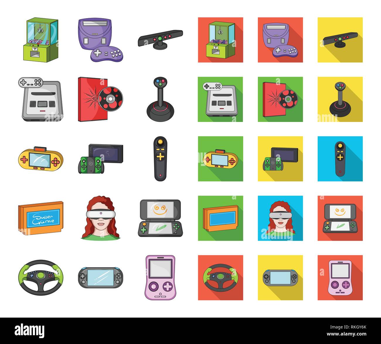 Appareil,fort,caricature,télévision,collection,console,design,commande,disque,appareil électronique,animation,gadget,machines,jeu,lunettes,icône,,illustration,isolé,logo,joystick,la réalité,la,set,signe symbole,,top,tv,vidéo,web,virtuel,vecteurs vecteur, , Illustration de Vecteur