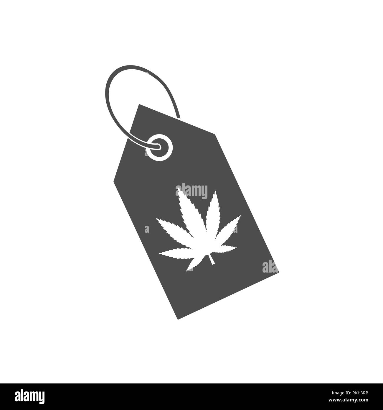 Illustration vectorielle, modèle plat. L'icône de la feuille de cannabis, de marijuana label commercial Illustration de Vecteur