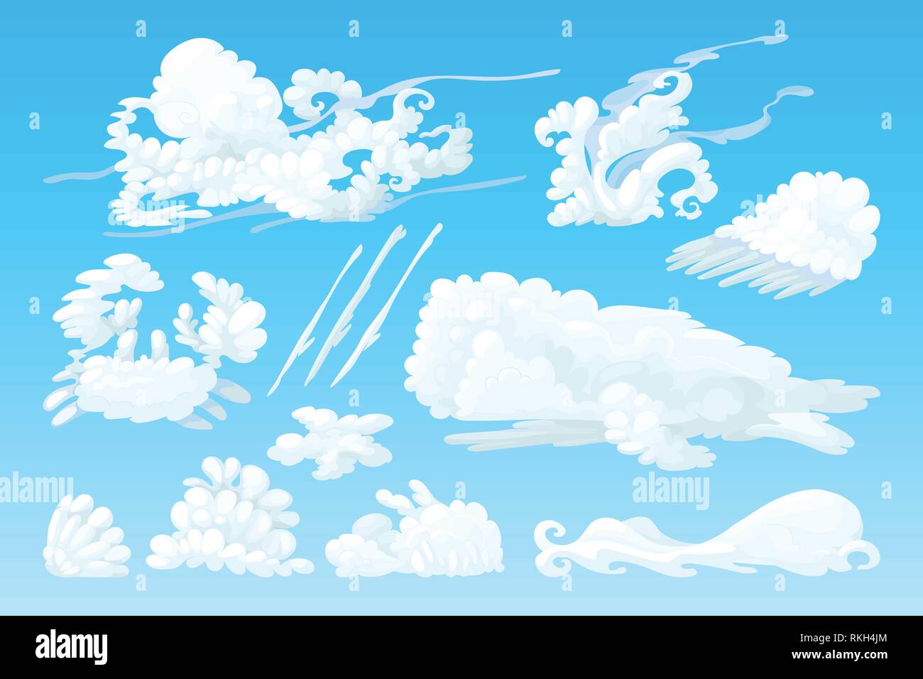 Nuage en forme d'animaux vecteurs. Ciel nuageux Cartoon set Illustration de Vecteur