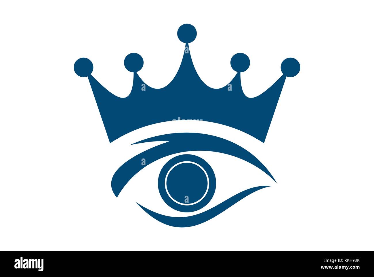 L'icône oeil abstrait vecteur king logo concept design plat Banque D'Images