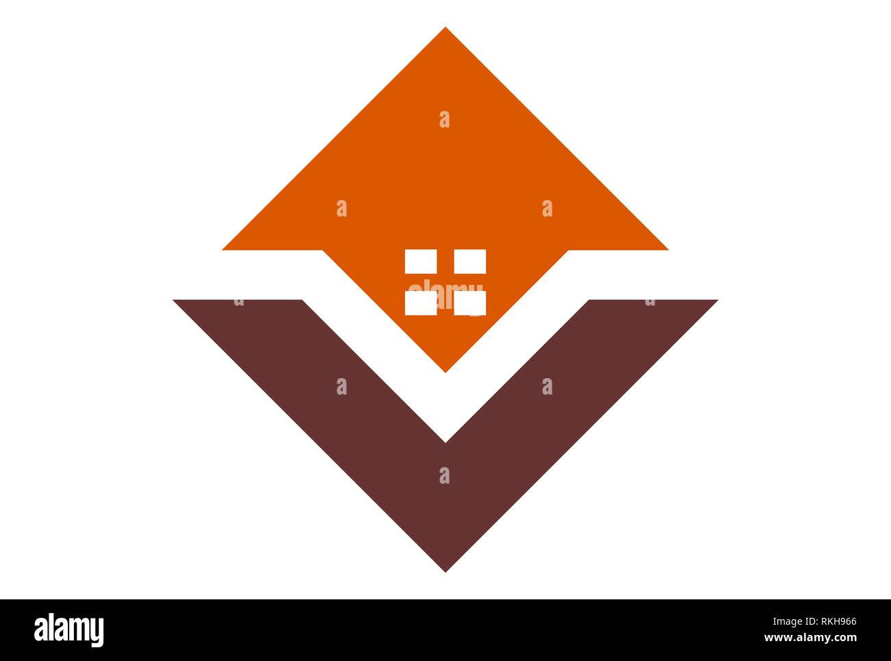 Accueil residence résumé lettre v vecteur icône logo design plat concept Banque D'Images