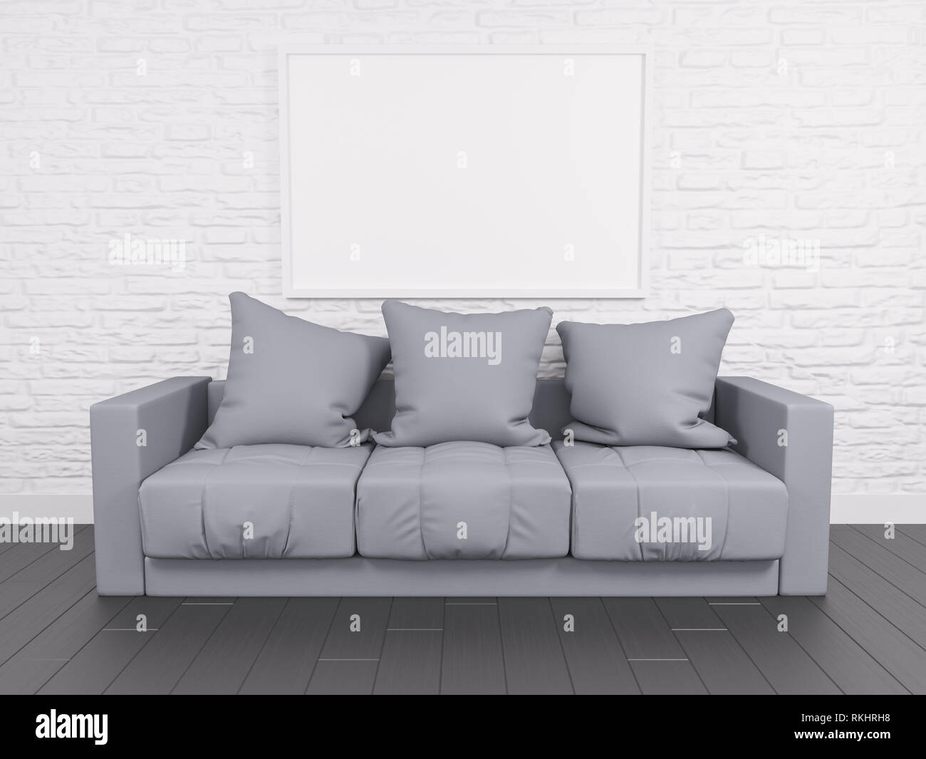 Canapé moderne dans un intérieur vue de la chambre. Image 3D reconstruite.  Maquette de conception Photo Stock - Alamy