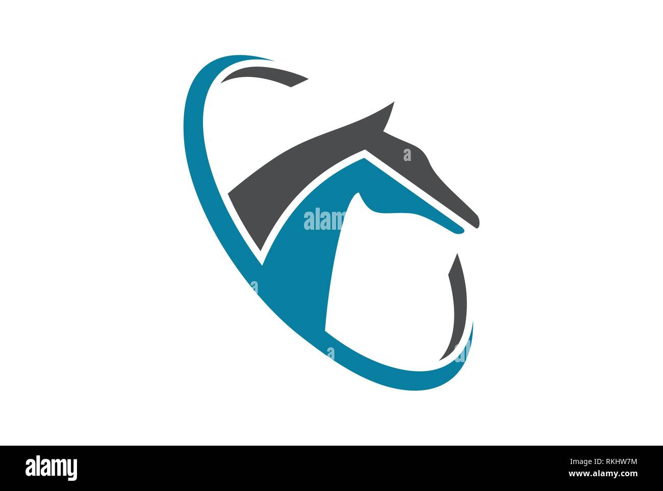 icône de concept de logo abstrait cheval Illustration de Vecteur