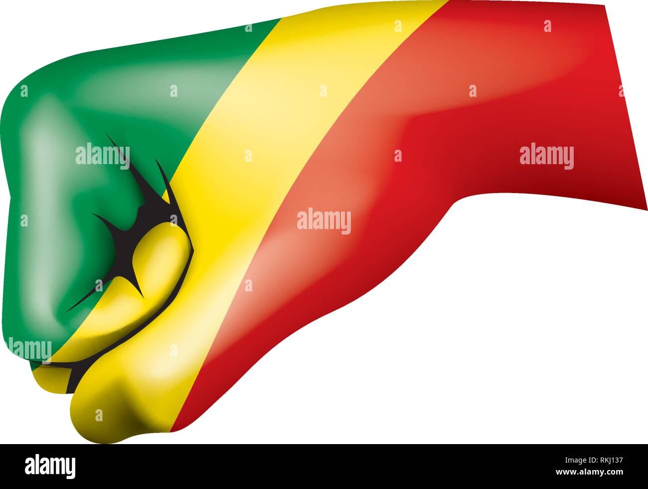 Congo drapeau et part sur fond blanc. Vector illustration Illustration de Vecteur