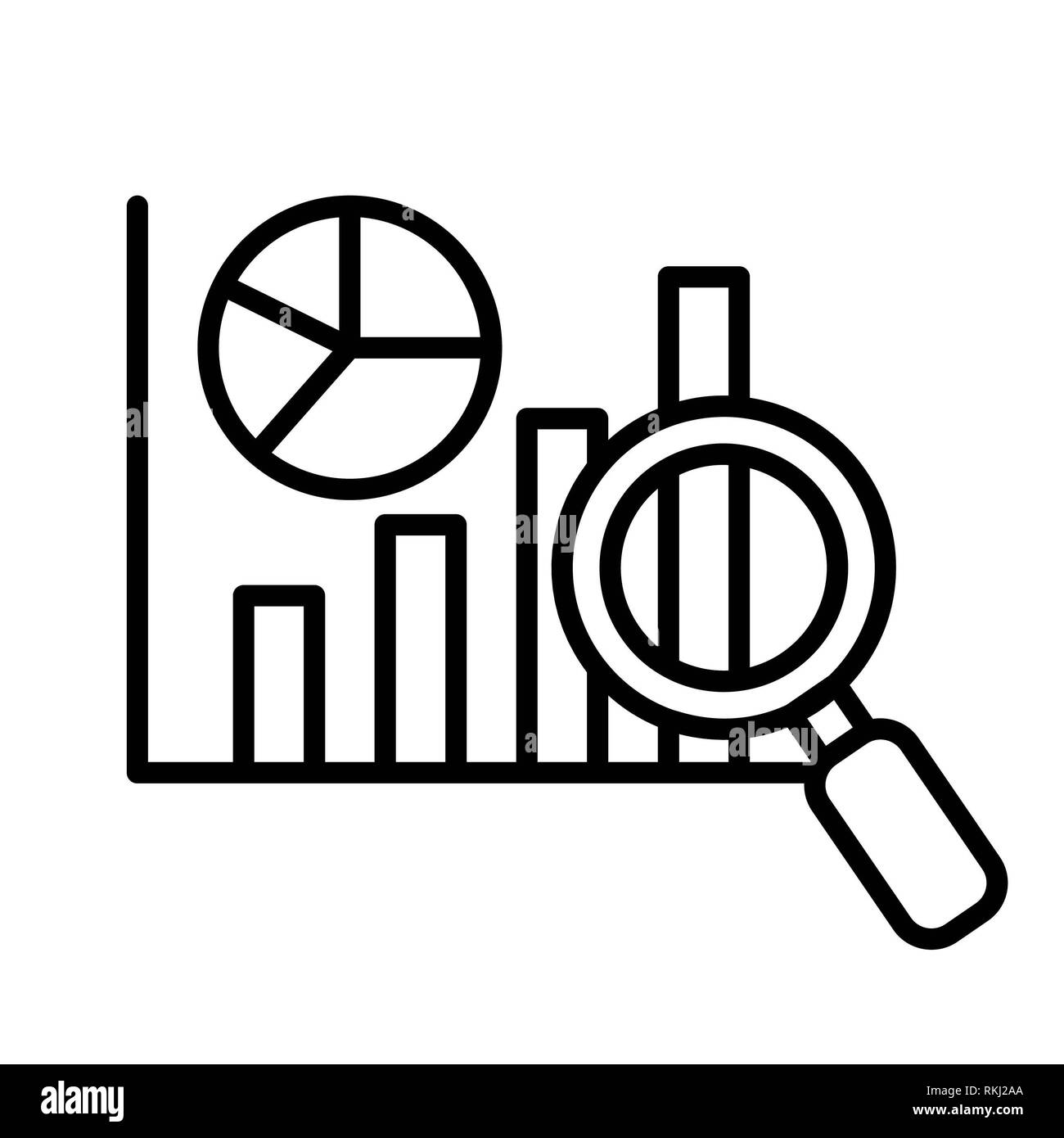 L'icône Loupe, illustration vectorielle, l'E-commerce Contours Banque D'Images