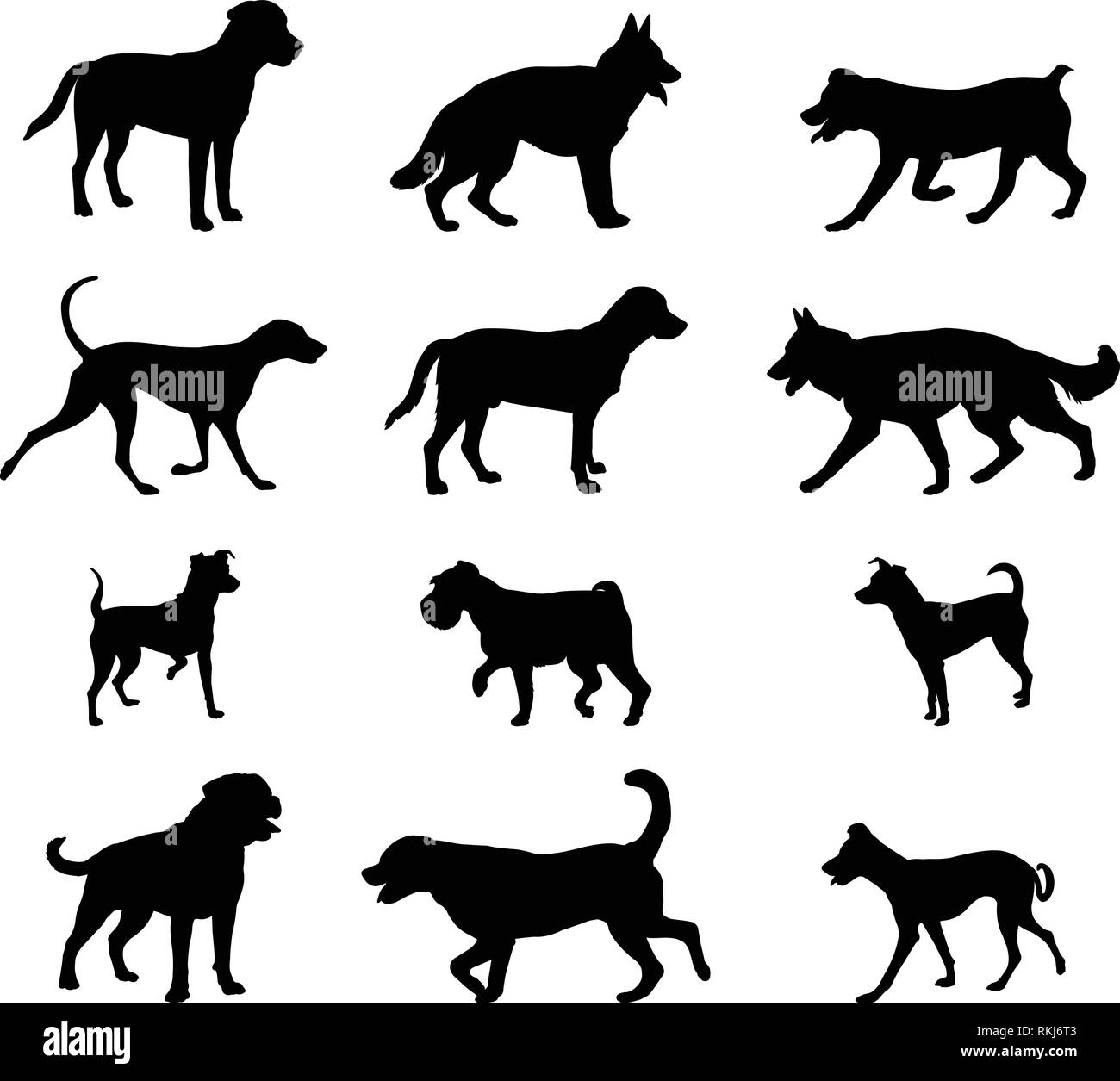 Silhouettes chiens collection 2 - vector Illustration de Vecteur