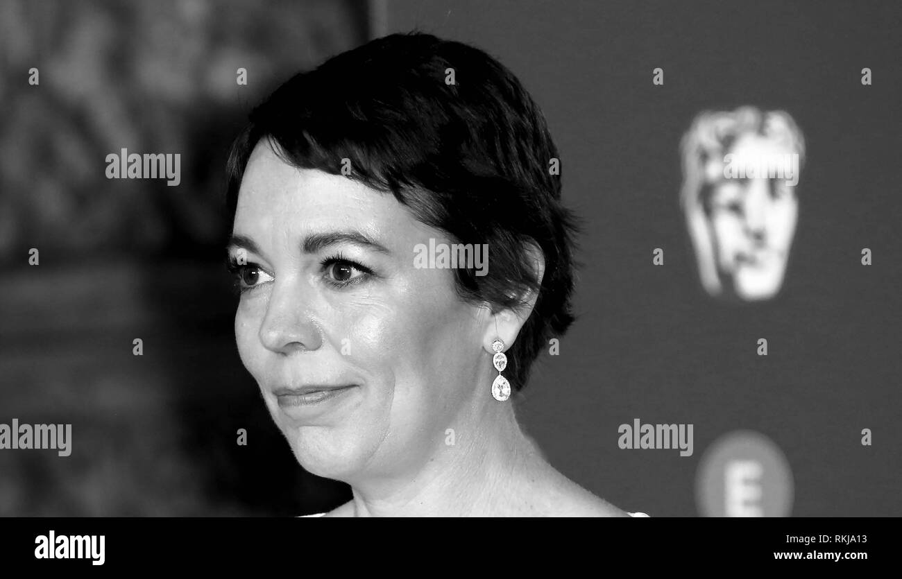 Feb 10, 2019 - Olivia Coleman assistant à EE British Academy Film Awards 2019 - Autre point de vue, le Royal Albert Hall à Londres, Royaume-Uni Banque D'Images