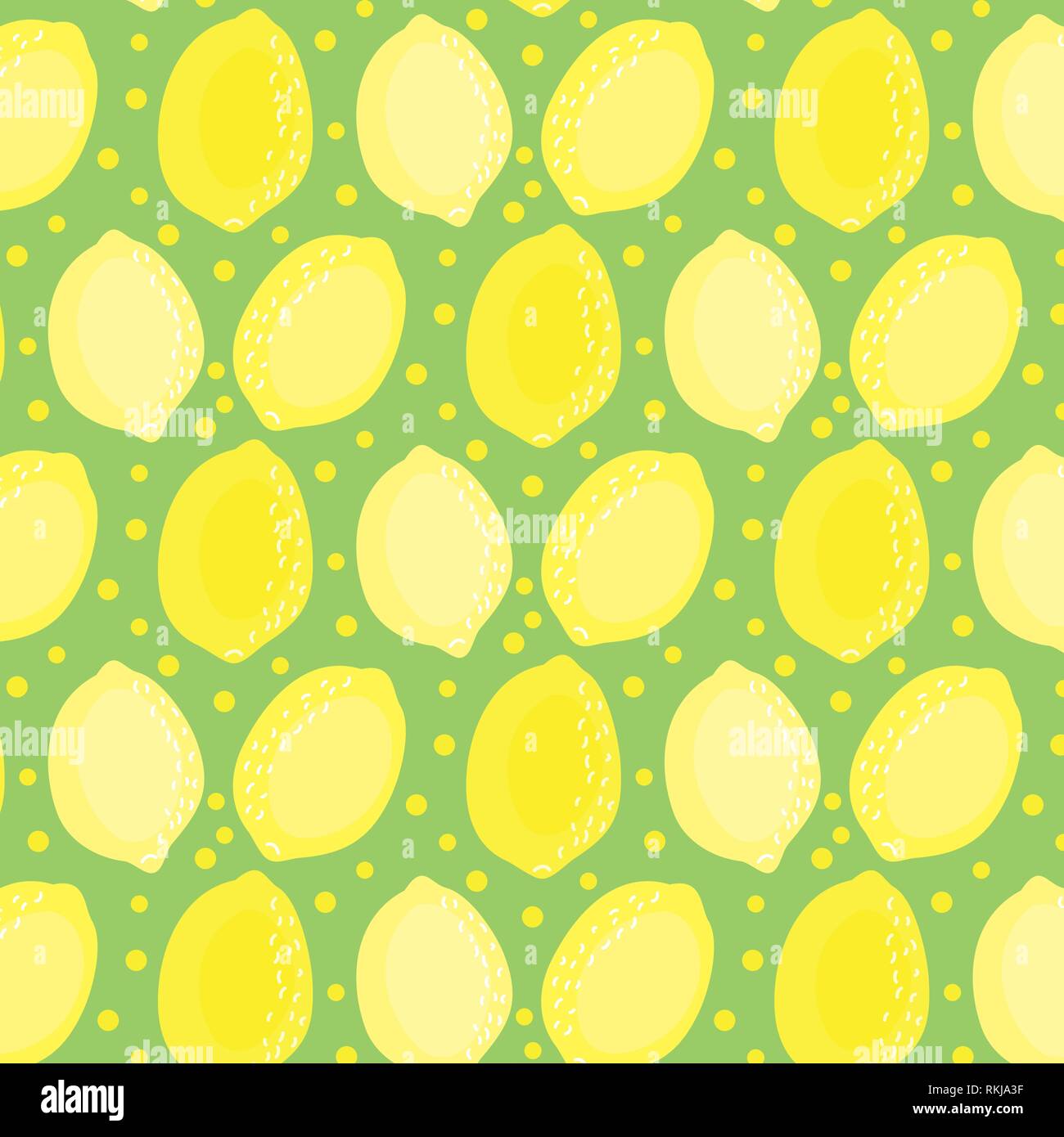 Vector illustration motif citrons jaune sur fond vert. Illustration de Vecteur