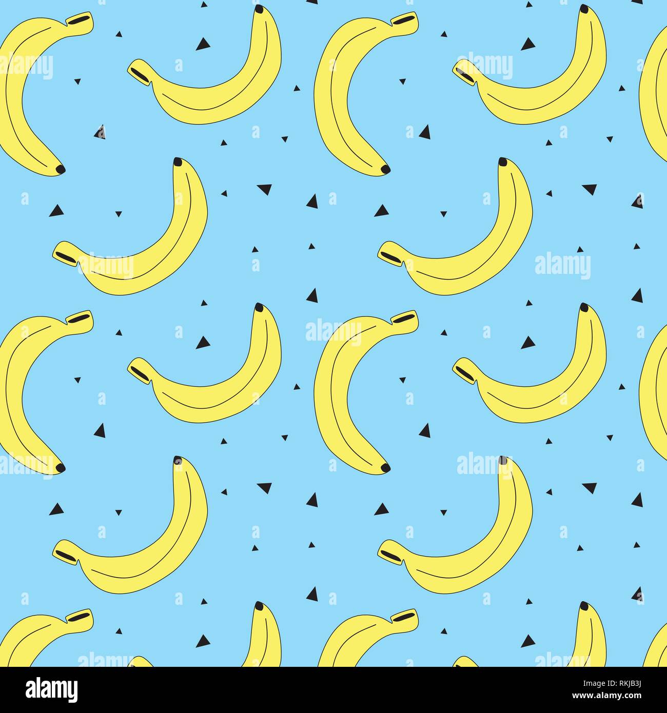 Vector illustration motif banane jaune sur fond bleu Illustration de Vecteur
