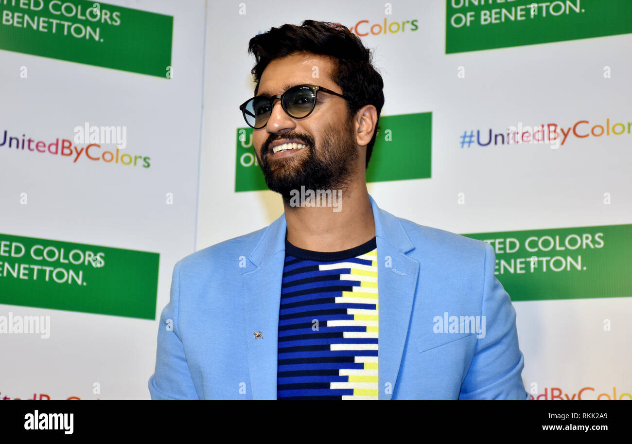 Vicky acteur Kaushal lancer United Colors of Benetton collection SS19 de UCB store à Mumbai. Banque D'Images