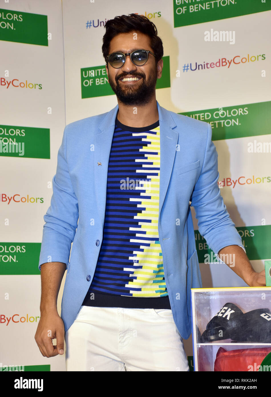 Vicky acteur Kaushal lancer United Colors of Benetton collection SS19 de UCB store à Mumbai. Banque D'Images