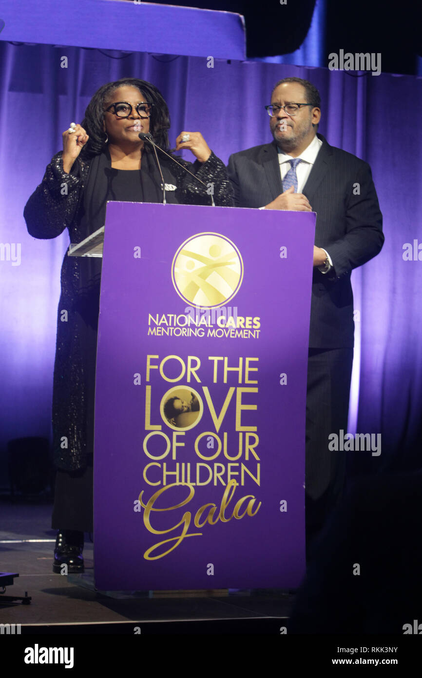 New York, New York, USA. Feb 11, 2019. LaTanya Richardson Jackson (Vétéran) et le Dr Michael Eric Dyson (hôte) assister au mouvement de mentorat CARES 'POUR L'AMOUR DE NOS ENFANTS" à l'intérieur du gala tenu à l'Zeigfeld Ballroom le 11 février 2019 à New York. Credit : Mpi43/media/Alamy Punch Live News Banque D'Images