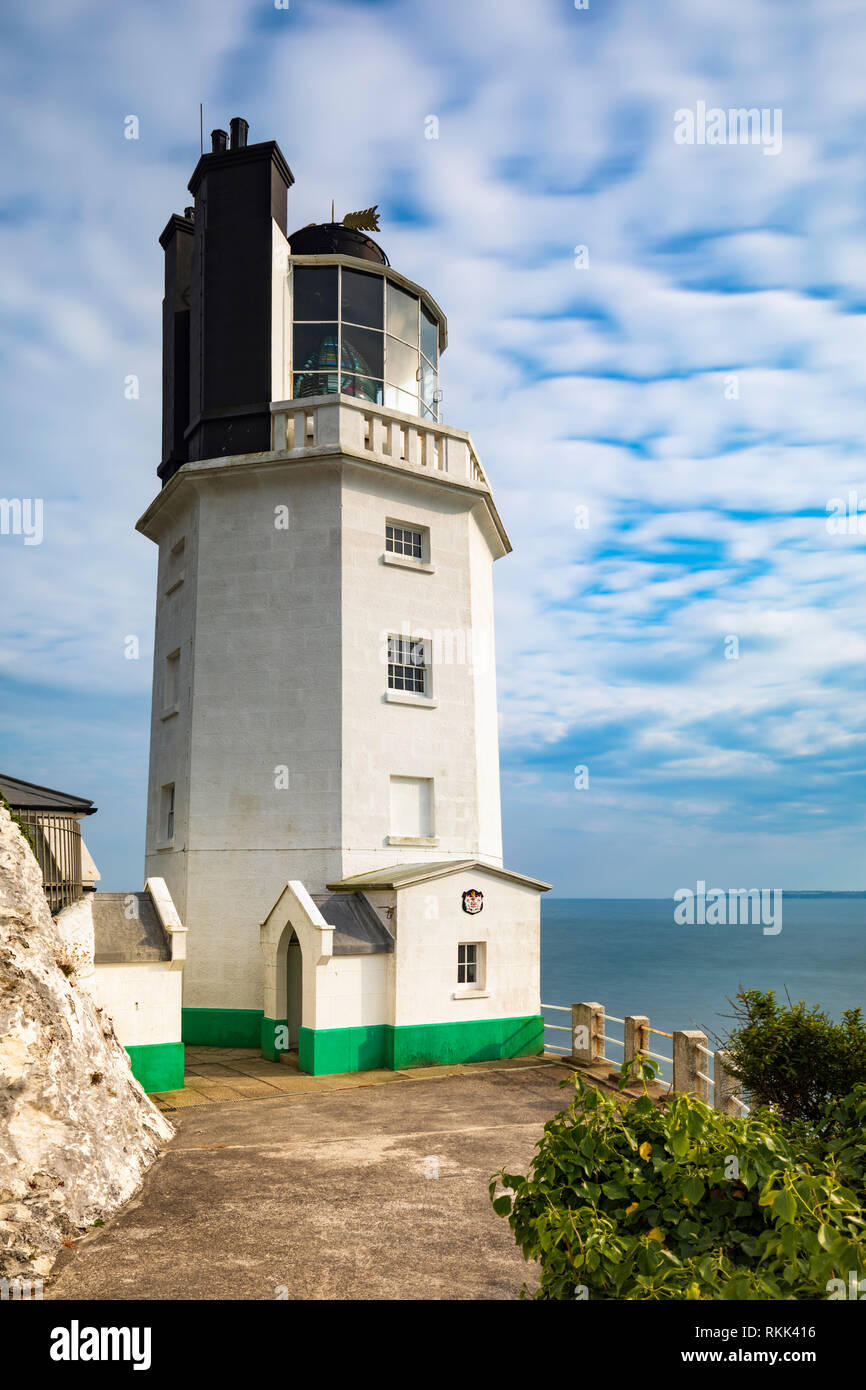 Le phare de St Anthony Head sur la péninsule de Roseland Cornwall. Banque D'Images