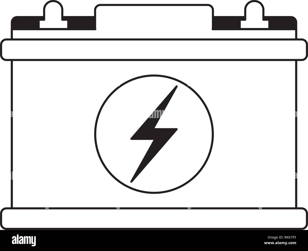 Le symbole de batterie de voiture noir et blanc isolé Image Vectorielle  Stock - Alamy