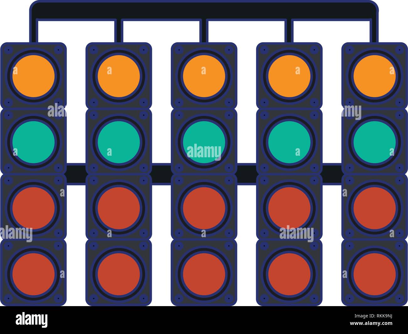 Feux de circulation course cote lignes bleues Illustration de Vecteur