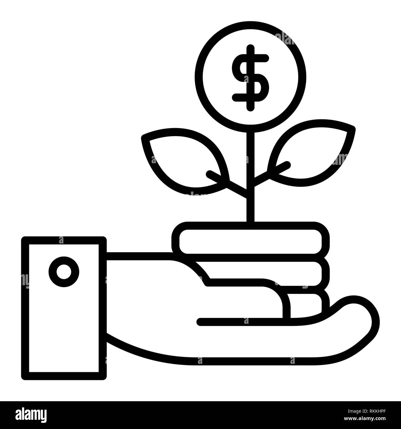 L'icône de l'investissement, Finances, illustration vectorielle, Contours Banque D'Images