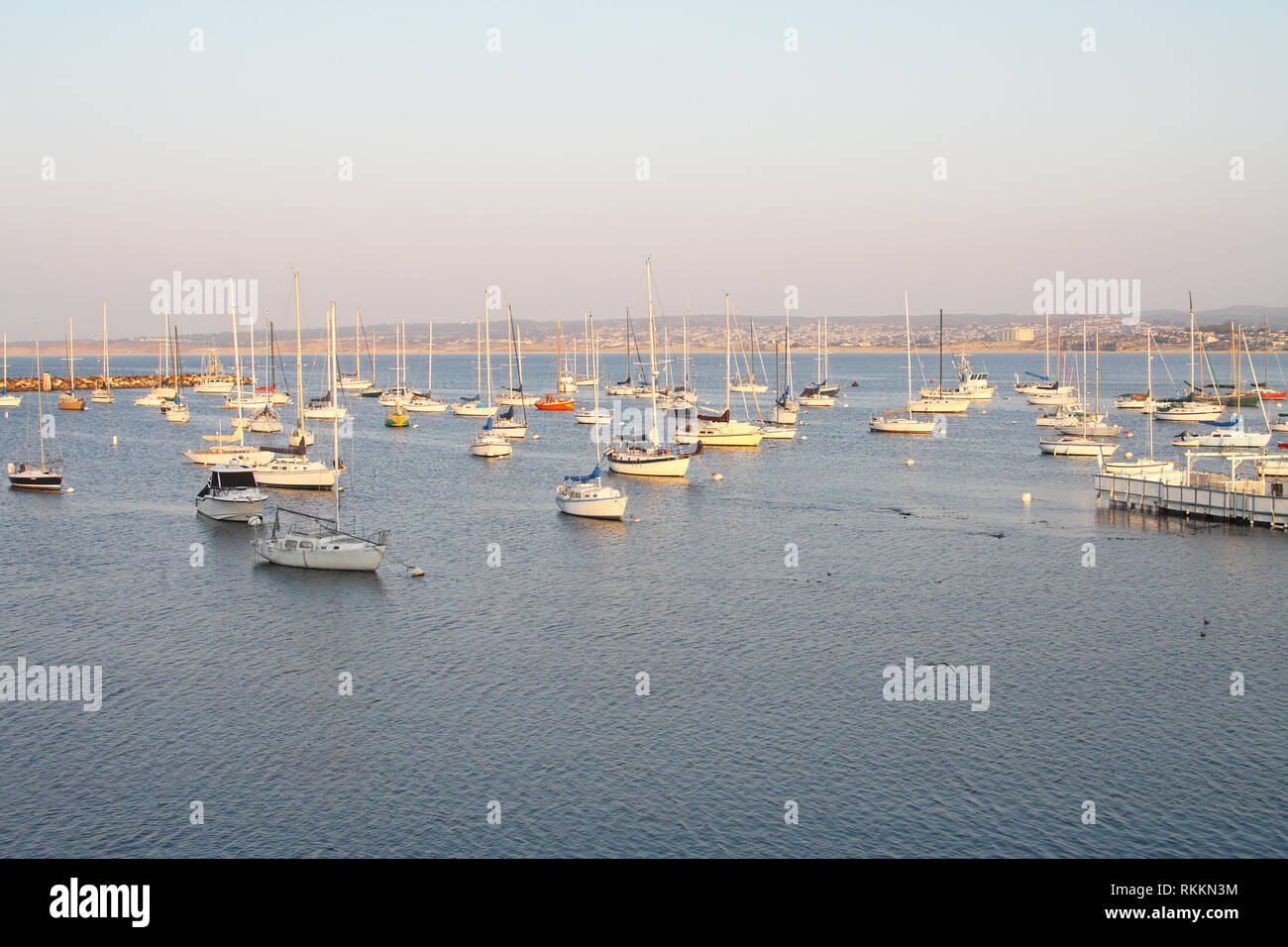 Voir des bateaux de plaisance à Monterey, Californie, USA, de Sœur City Park. Banque D'Images