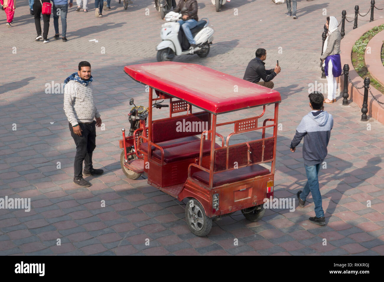 Electric auto rickshaw à Amritsar, Punjab, India Banque D'Images