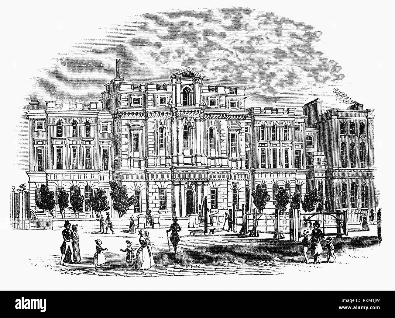 Joseph Lancaster's British and Foreign School Society (BFSS) offert à l'aide charitable des projets éducatifs dans le Royaume-Uni et dans le monde en finançant des écoles, d'autres organismes de bienfaisance et organismes d'éducation. Construit en Borough Road, Southwark, Londres et, en 1798, il a été un événement important pour la fourniture d'éducation universelle gratuite pour les enfants. Le Lancasterian système utilisé des enfants plus âgés qui avaient déjà été donné une certaine éducation pour enseigner aux jeunes enfants. Il a été conçu pour fournir une éducation de base bon marché avec peu de ressources éducatives. Banque D'Images