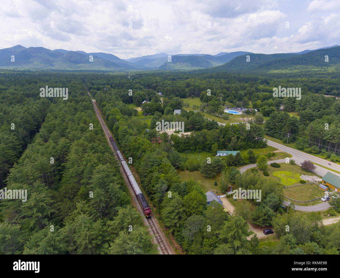 Conway Scenic Railroad à White Mountain National Forest, Bartlett, New Hampshire, USA. Banque D'Images