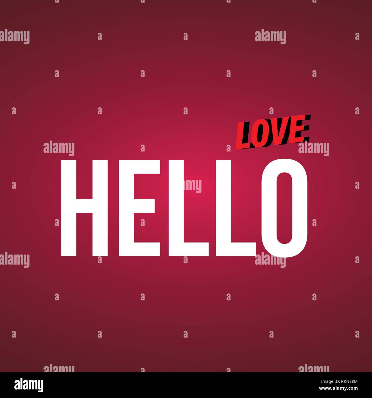 Bonjour l'amour. Love quote avec fond moderne vector illustration Illustration de Vecteur