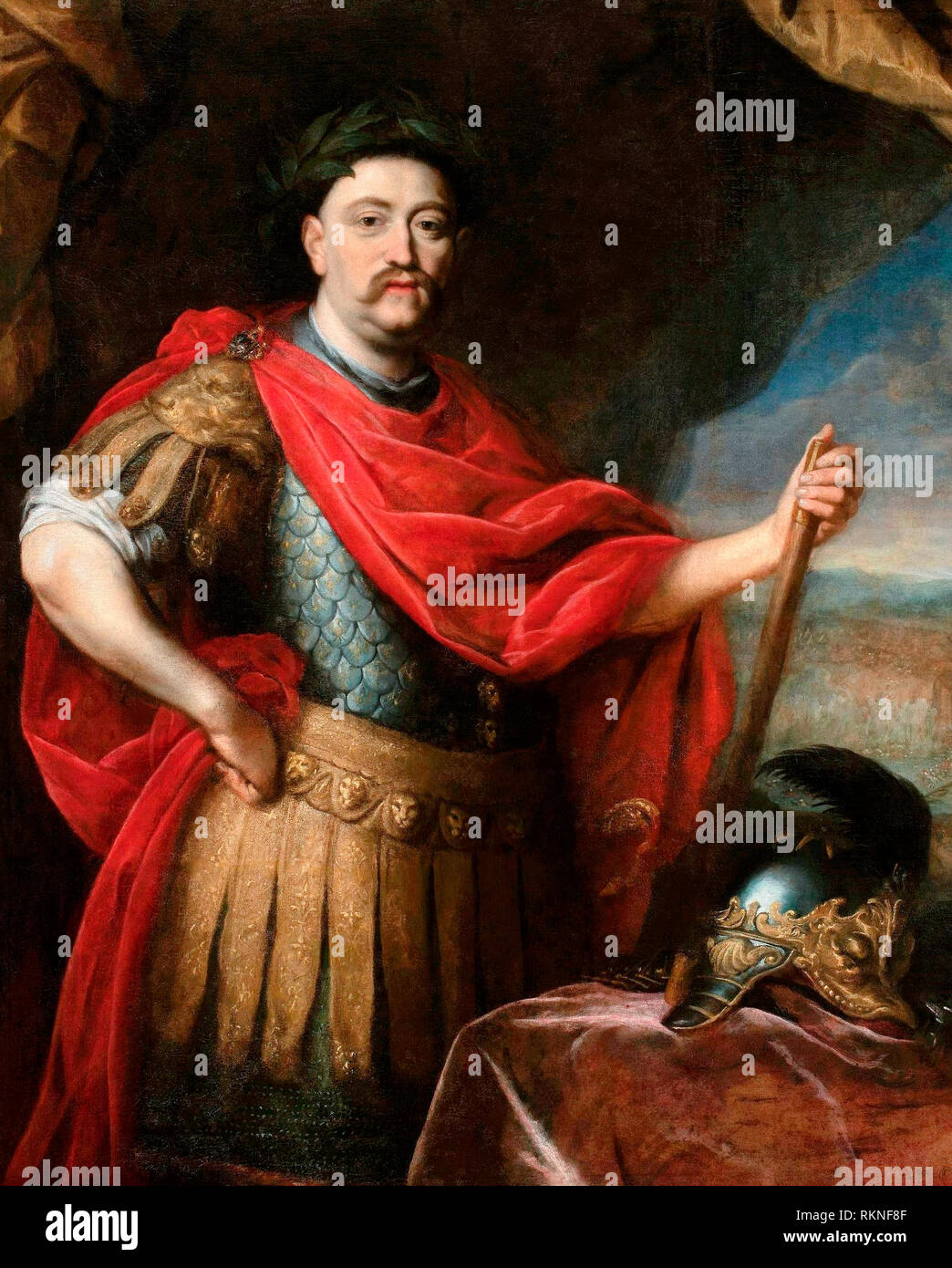 Portrait de Jean III Sobieski en costume romain - Daniel Schultz, vers 1680 Banque D'Images