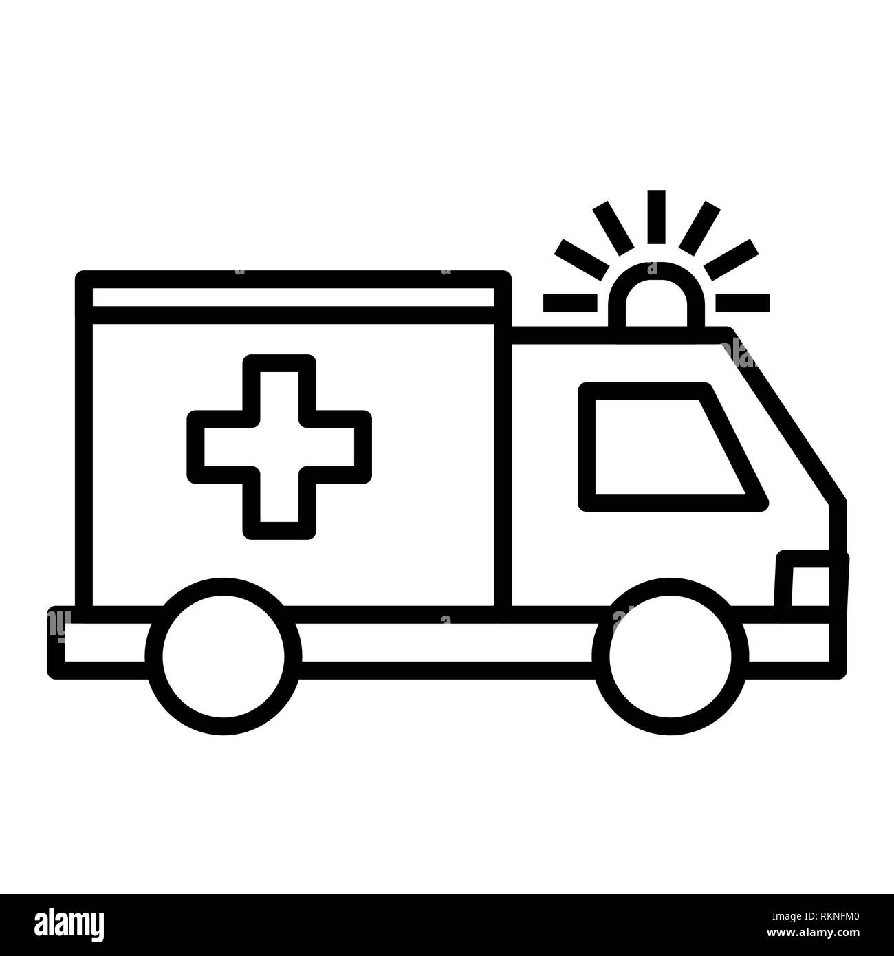 L'icône d'illustration vectorielle, ambulance, soins de contours Banque D'Images