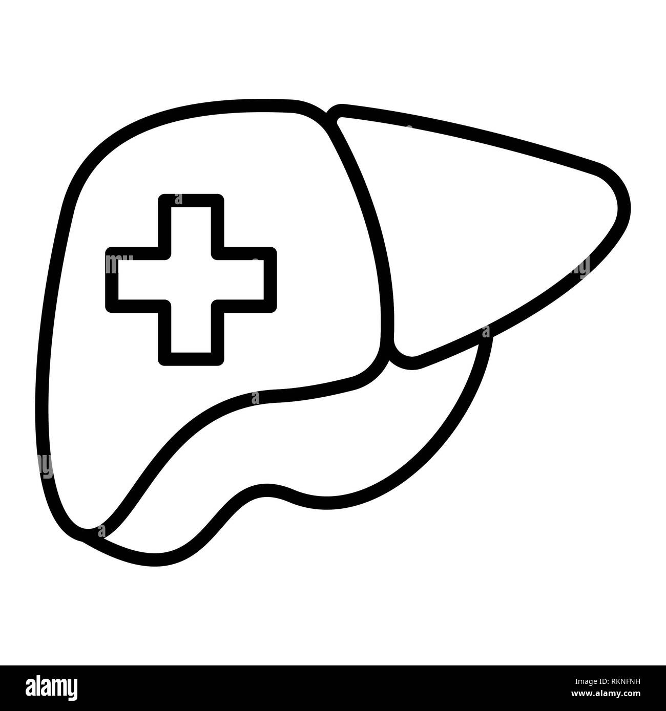 L'icône du foie, Vector Illustration, soins de contours Banque D'Images