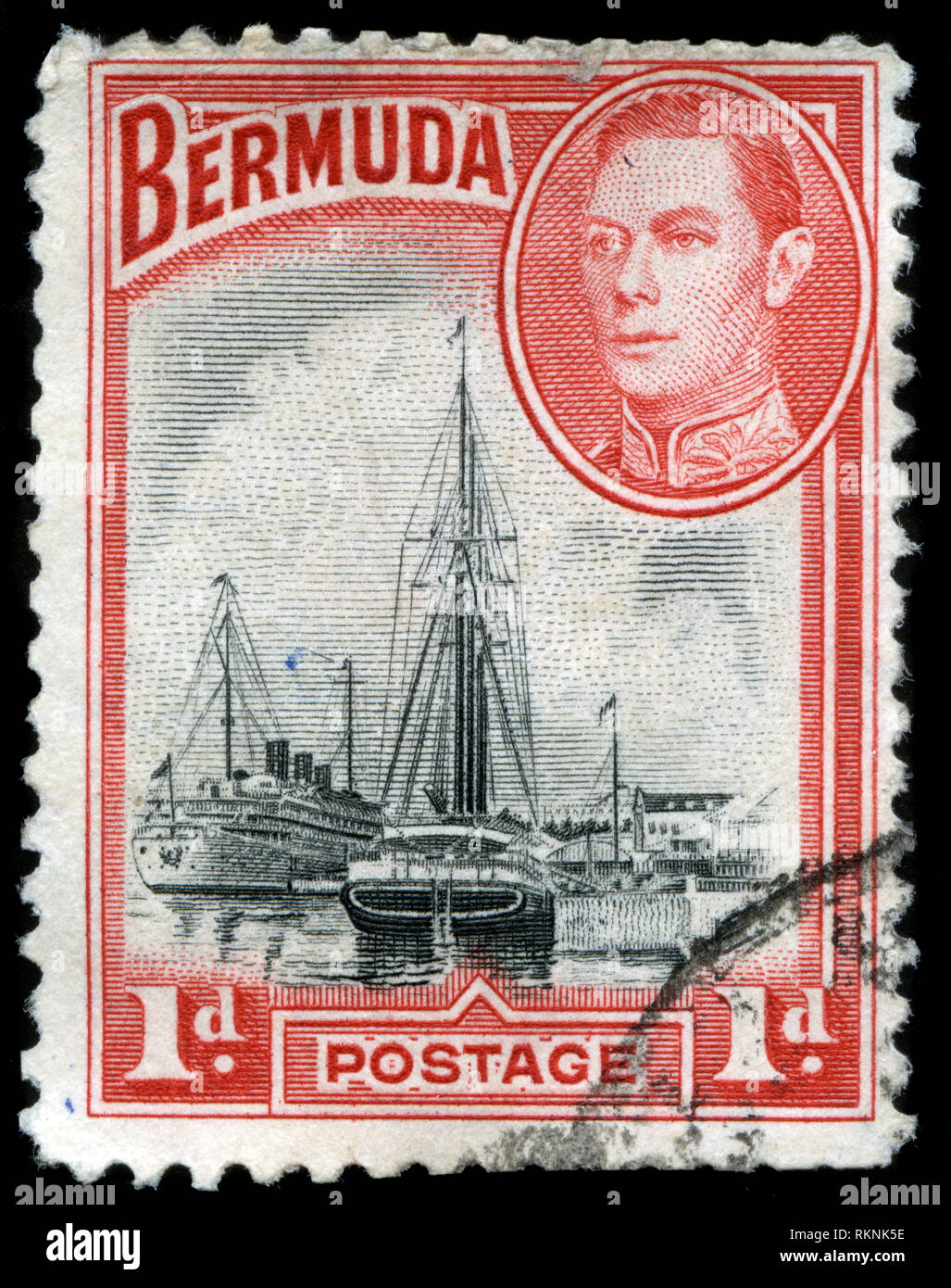 Timbre-poste en provenance des Bermudes dans la série émise en 1938 vous y trouverez Banque D'Images