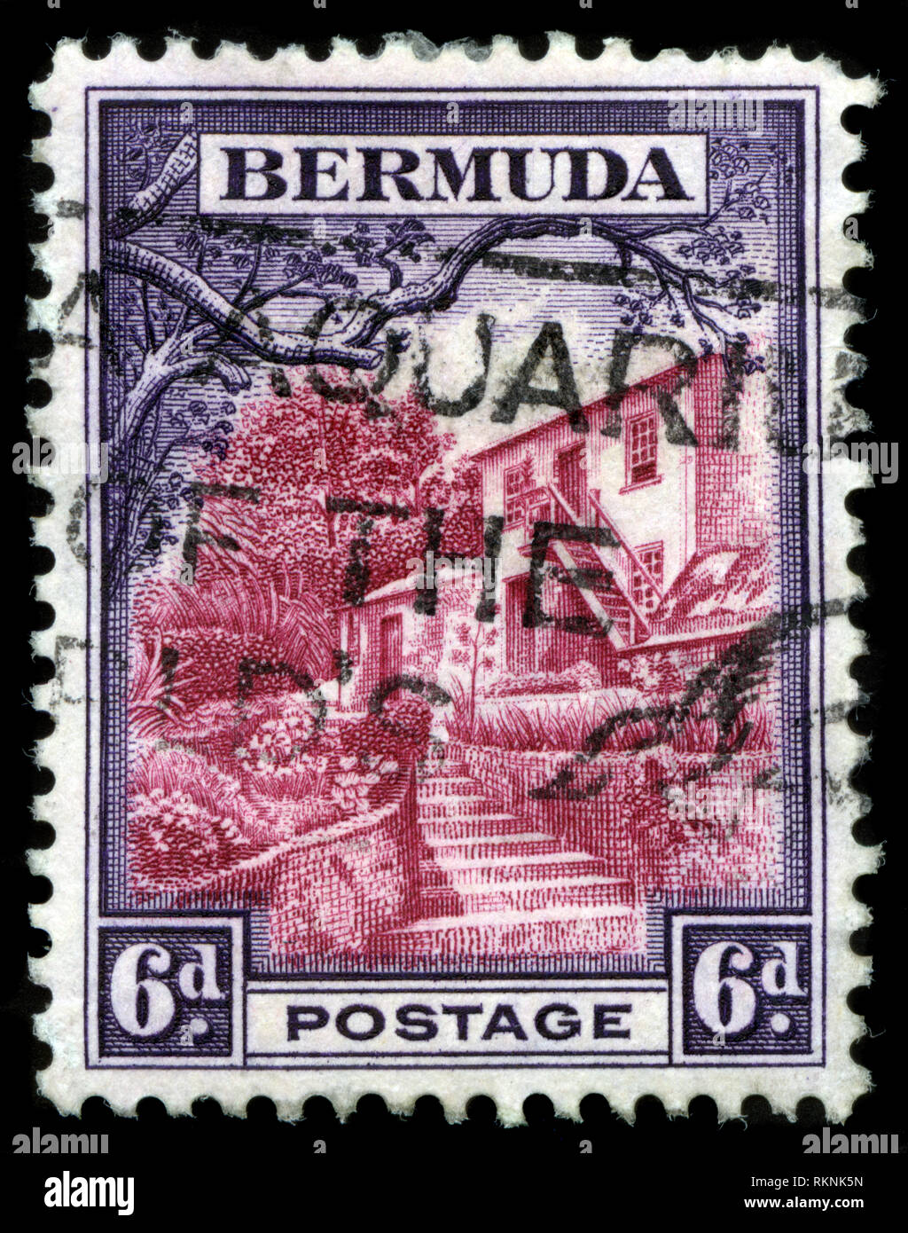 Timbre-poste en provenance des Bermudes dans les paysages série émise en 1936 Banque D'Images