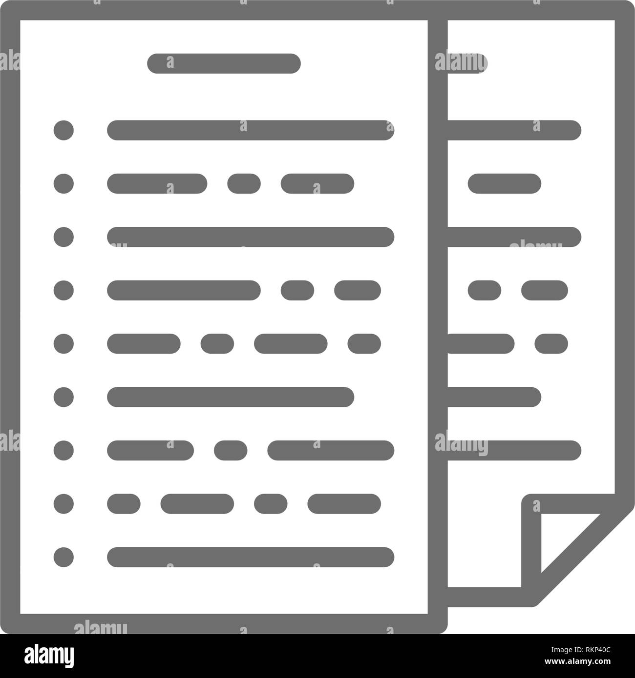 Pile de documents, rapport, l'icône de la ligne de déclaration. Illustration de Vecteur