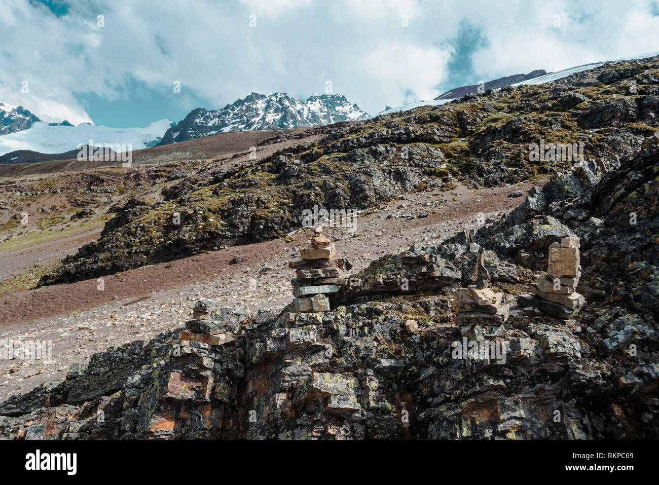 Paysage de pierre dure dans les montagnes péruviennes Banque D'Images