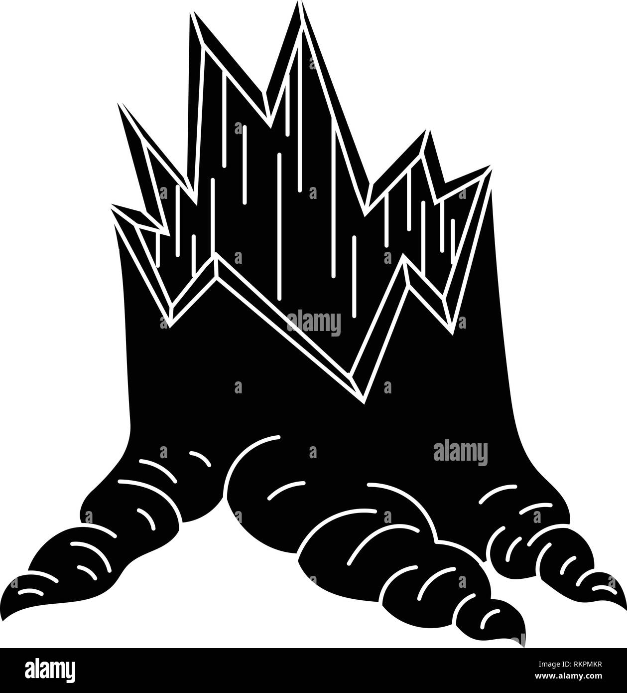 Souche brisée, l'icône de style simple. Illustration de Vecteur