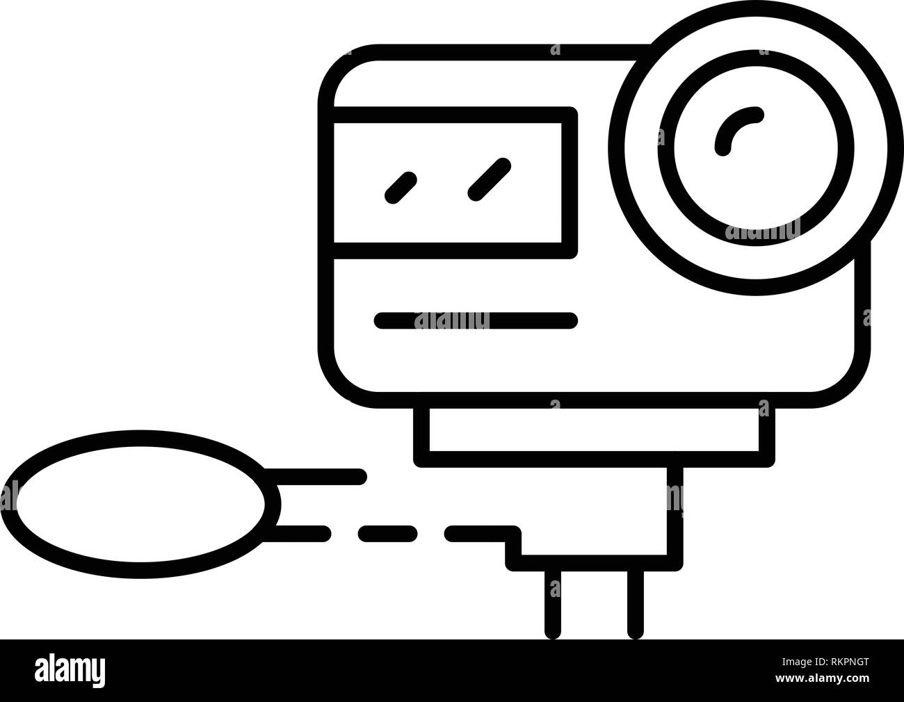 L'icône de caméra d'action, style contour Illustration de Vecteur